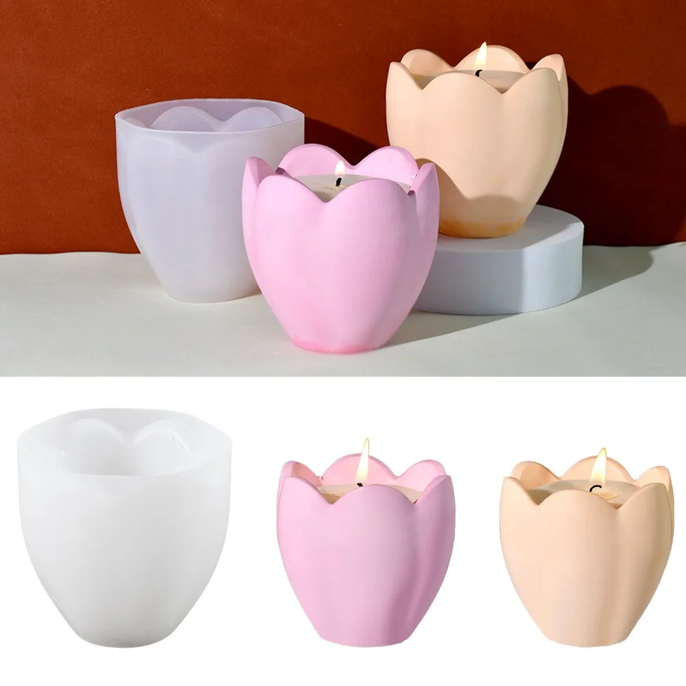Craft Embellishment Storage - Tulip Candle Holder Silicone Moulds Flower