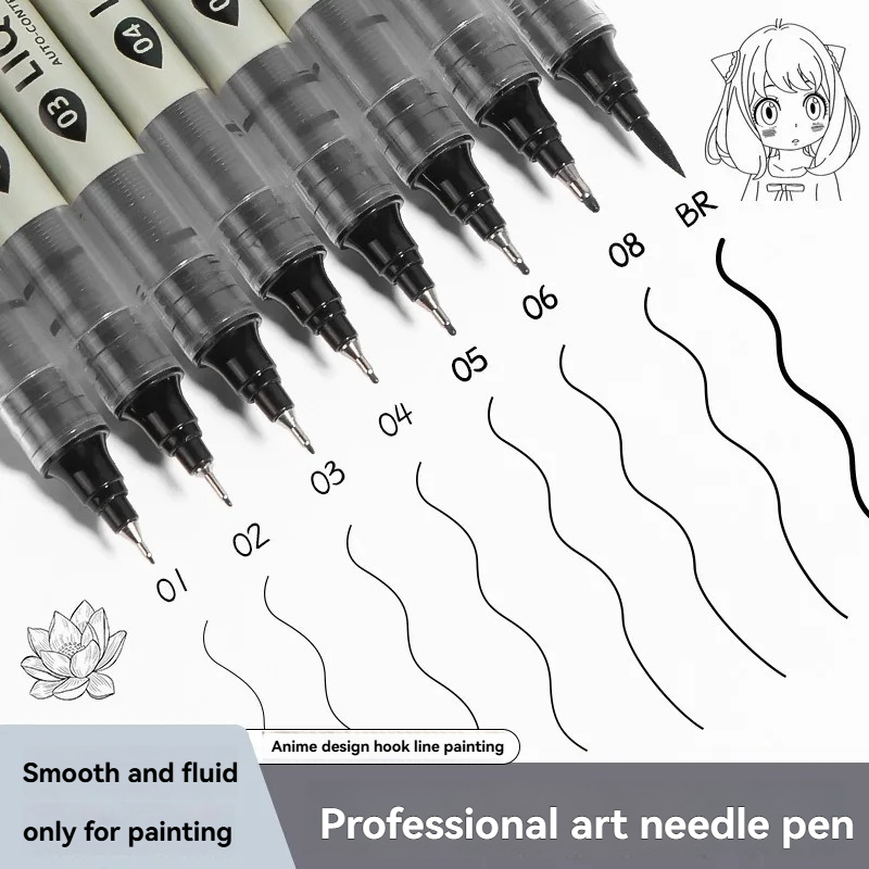 Copic Marker Sketch - 12 Pack Black Fineliner Drawing Pens,