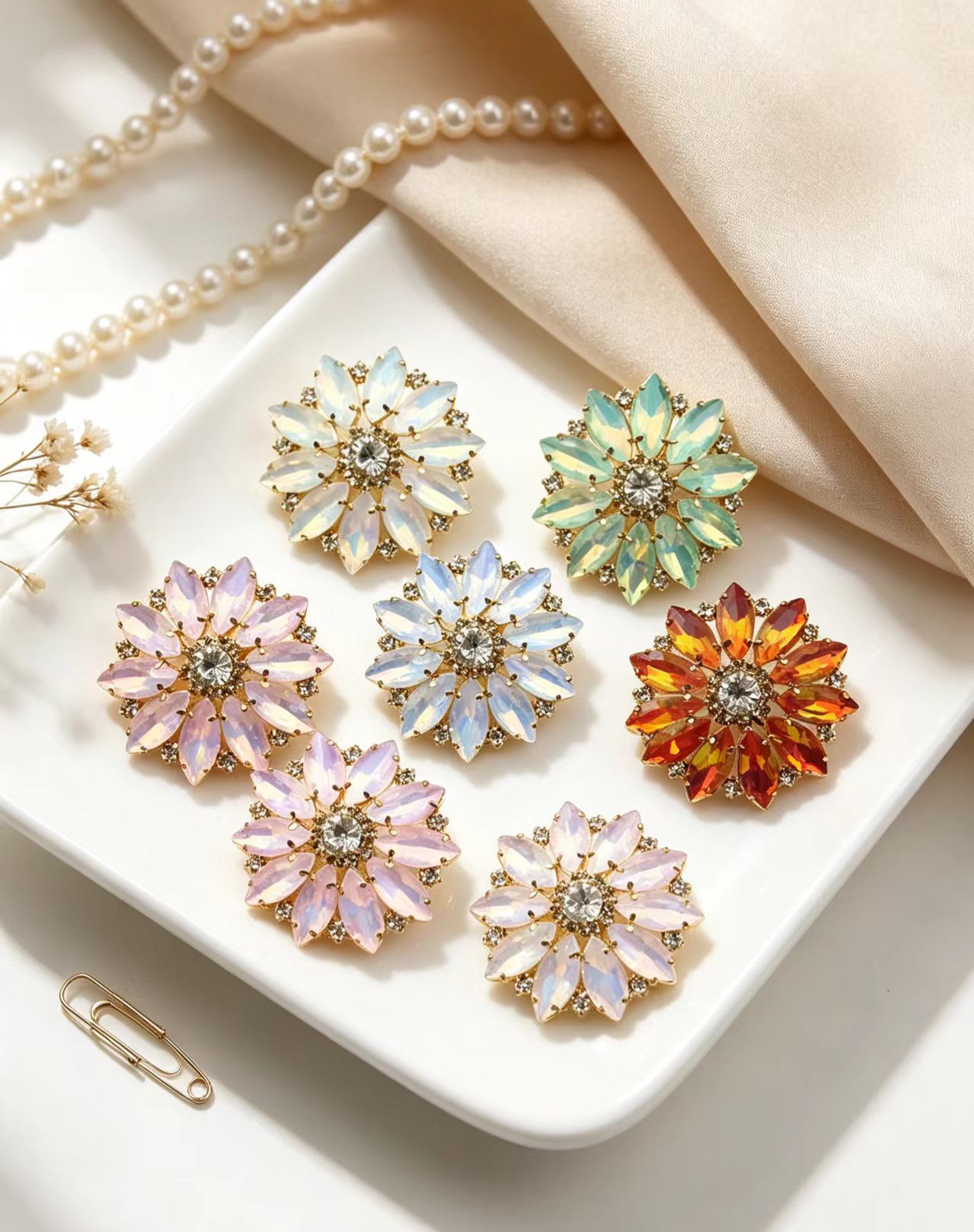 Mixed Color Flower Marquise Re - đánh giá và giá Sew On Rhinestone