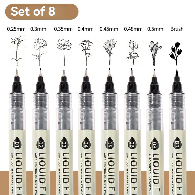 12 Tibs Black Pen Fine Line Sk - đánh giá và giá Copic Marker Sketch