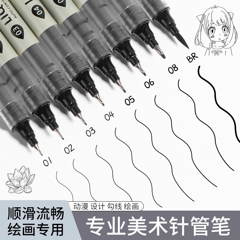 12 Tibs Black Pen Fine Line Sk - đánh giá và giá Copic Marker Sketch