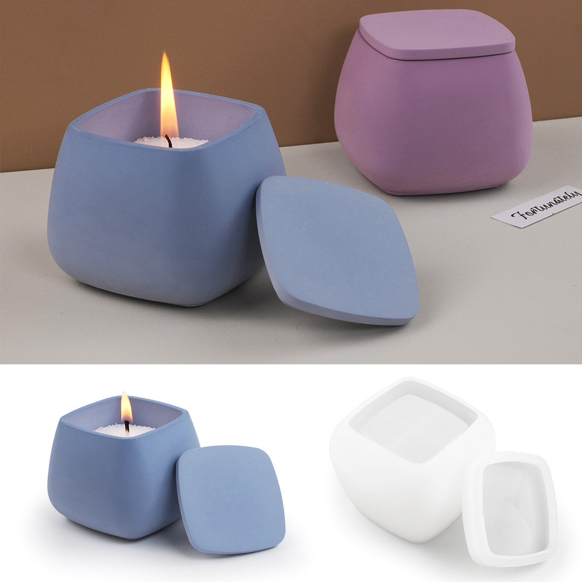 Square Candle Jar Silicone Mol - đánh giá và giá Craft Embellishment Storage