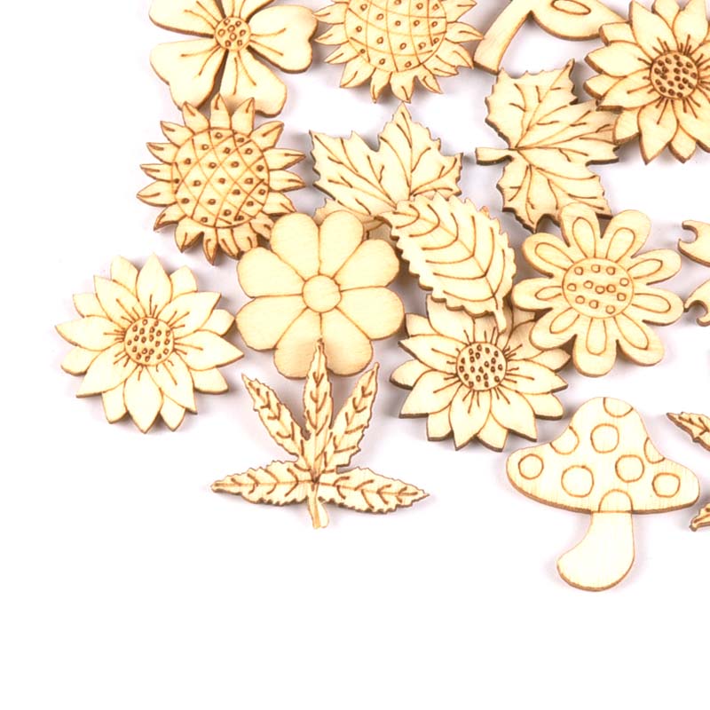 30Pcs 25-30mm Wood DIY Accesso - đánh giá và giá Embellishments For Scrapbooking