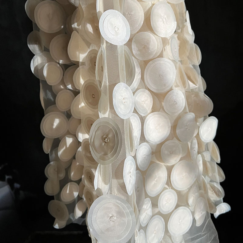 3D Multilayer Circular Cut Per - đánh giá và giá Crystal Mesh Fabric