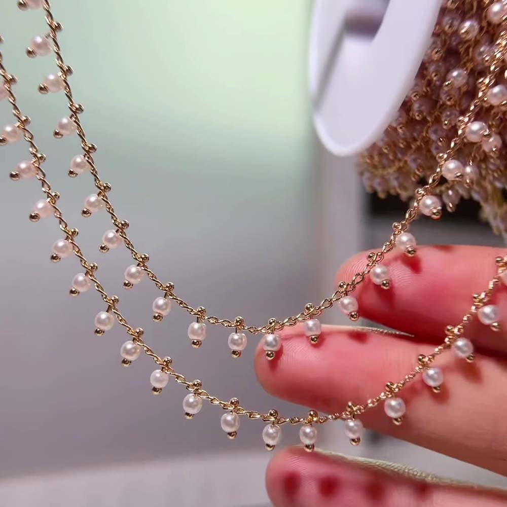 0.5M 1M Imitation Pearl Ball C - đánh giá và giá Pearl Trim Chain