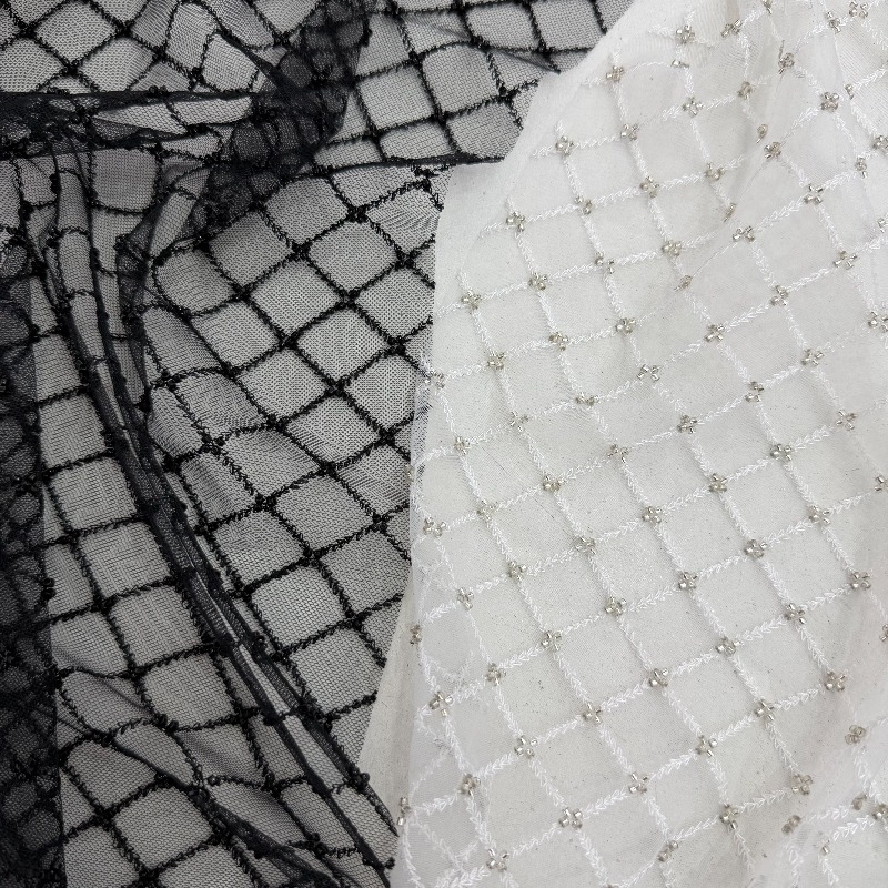 Ripstop Beaded Embroidery Sequ - đánh giá và giá Crystal Mesh Fabric