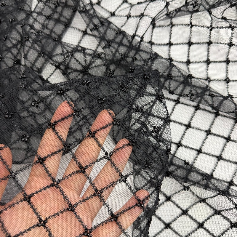 Ripstop Beaded Embroidery Sequ - đánh giá và giá Crystal Mesh Fabric