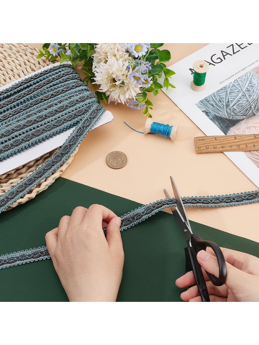 32 Yards Blue Braid Tirm for S - đánh giá và giá Fringe Ribbon Sewing