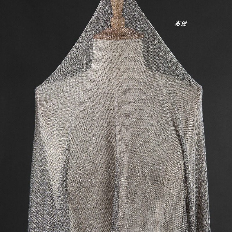 Light Gray Metallic Thread Fab - đánh giá và giá Crystal Mesh Fabric