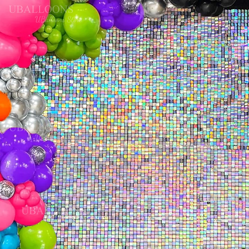 Iridescent Silver Shimmer Wall - đánh giá và giá Sequin Fabric Panel