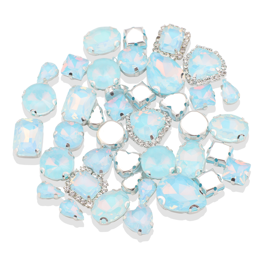 40pcs/bag Mix Shape Opal Glass - đánh giá và giá Sew On Rhinestone