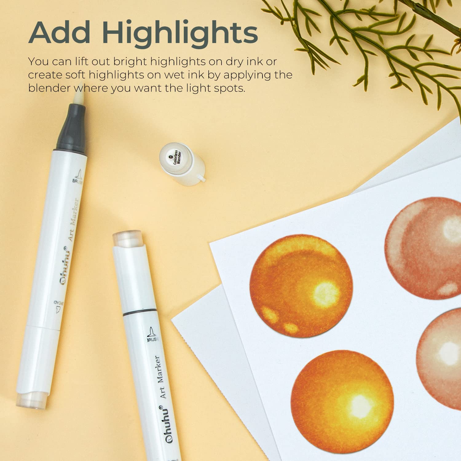 Ohuhu Honolulu Colorless Blend - đánh giá và giá Copic Marker Sketch
