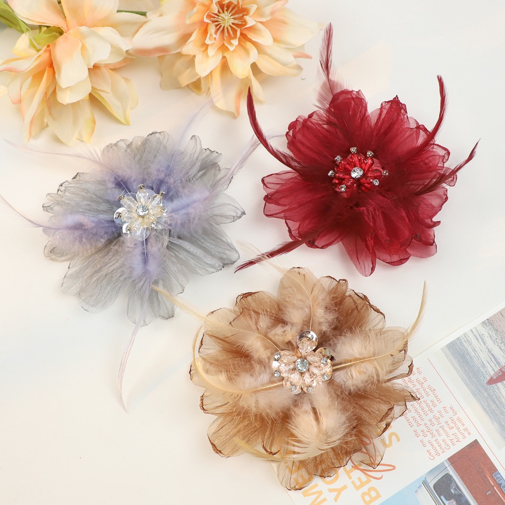 Handmade Mesh Feather Flower B - đánh giá và giá Crystal Mesh Fabric