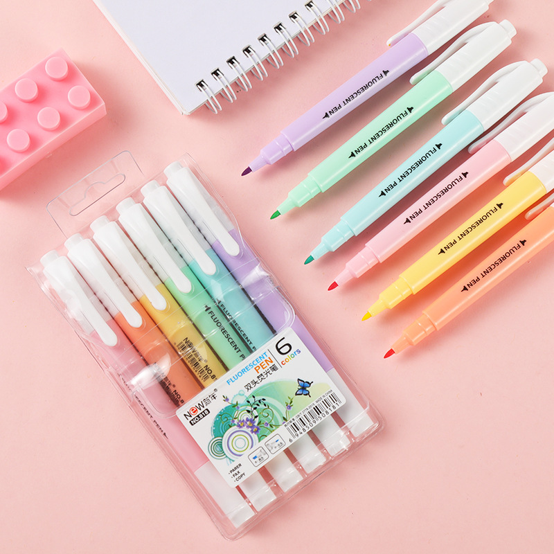 6Pcs/Set Double Head Fluoresce - đánh giá và giá Stabilo Marker Boss