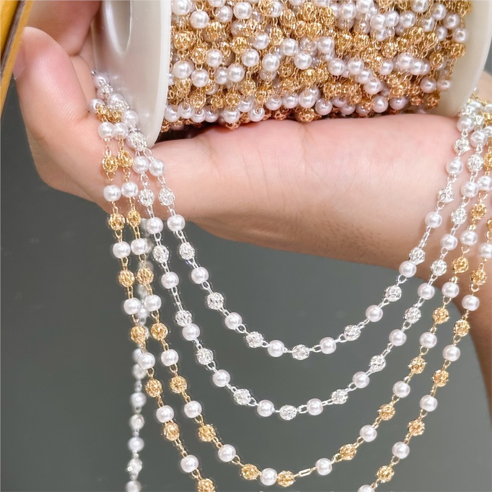 0.5Meter/1Meter Faux Pearl Bra - đánh giá và giá Pearl Trim Chain