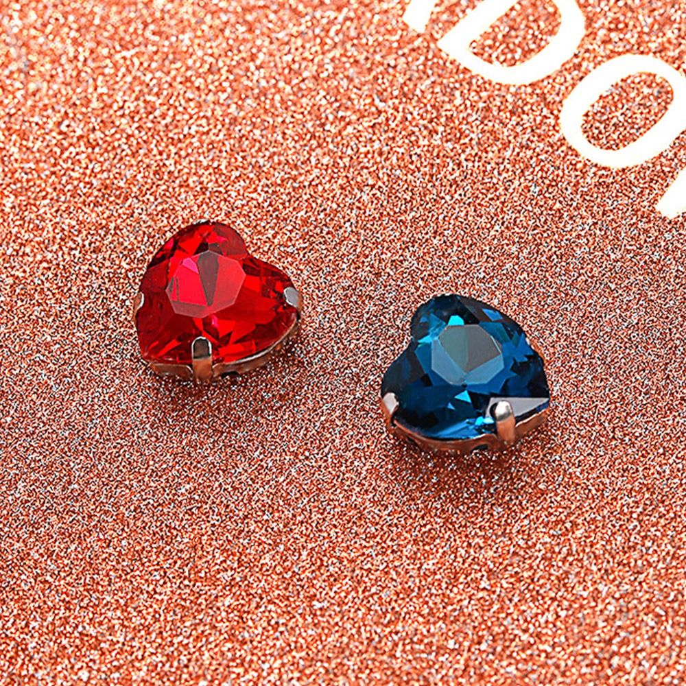 50Pcs/Pack Heart Shape Glitter - đánh giá và giá Sew On Rhinestone