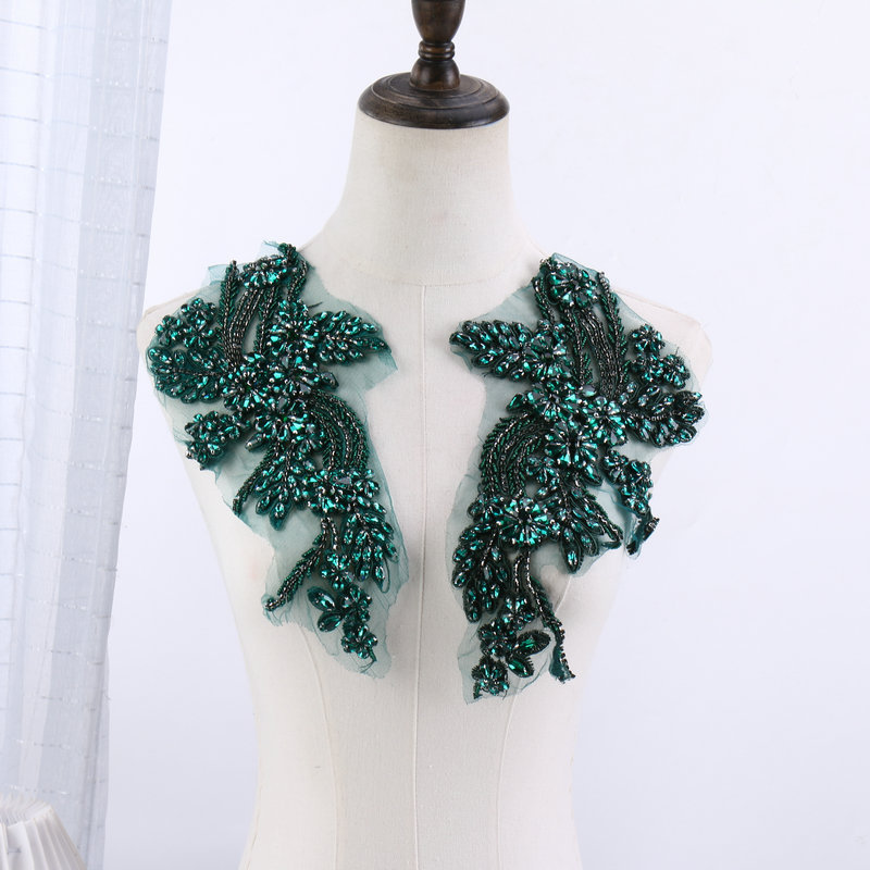 Beaded floral appliqués, hand- - đánh giá và giá Sew On Rhinestone