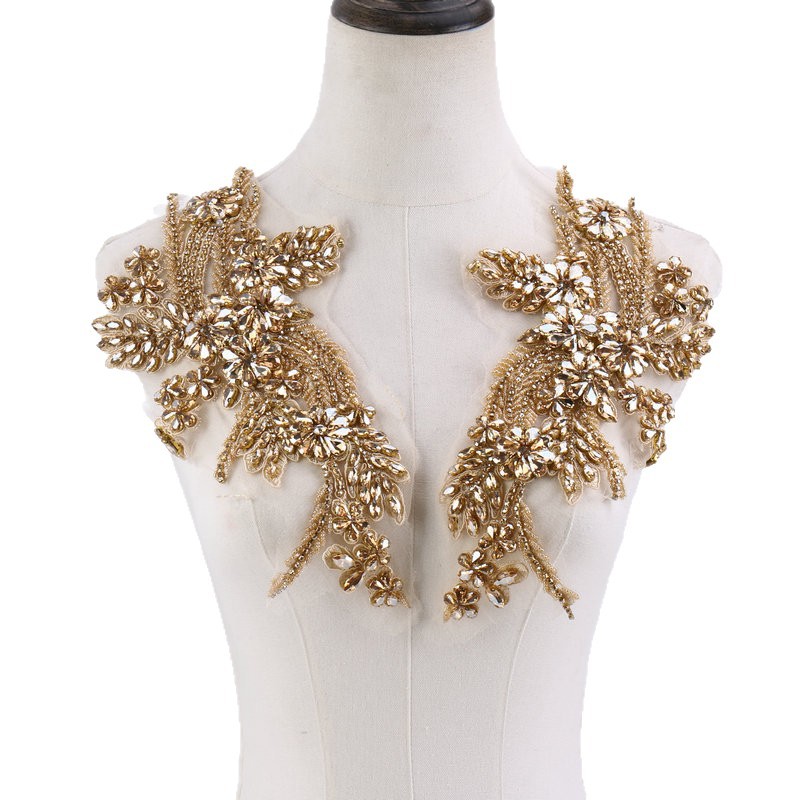 Beaded floral appliqués, hand- - đánh giá và giá Sew On Rhinestone
